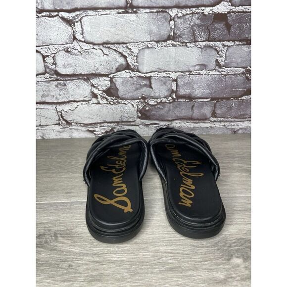 Sam Edelman Vaugn Black Leather Braid Casual Slides Sandals Women Sz 7M US/38EU - Picture 5 of 16